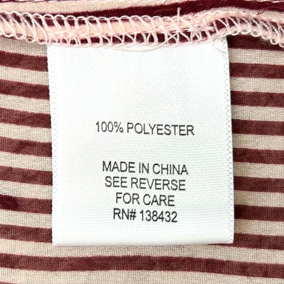ModCloth Sheer Red Pinstripe Collar Button-Up Blouse - Picture 11 of 11
